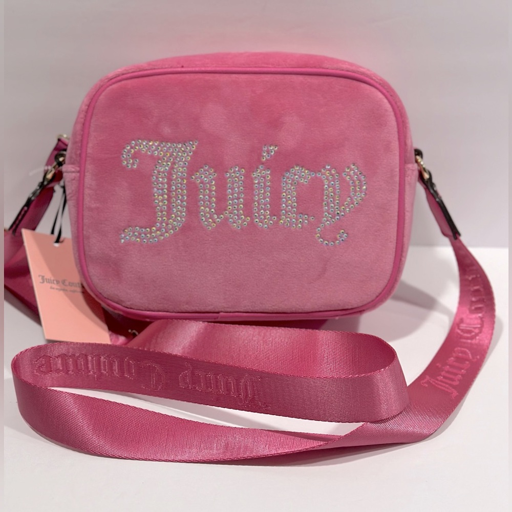 Juicy Couture Pink Velvet Crossbody Bag
